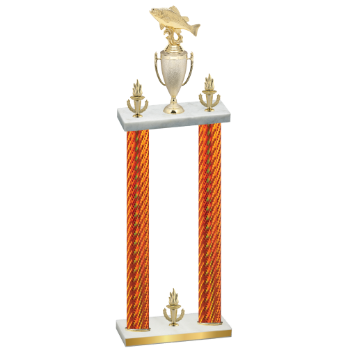 Double Orange Carbon Fiber Victory Fishing Trophy