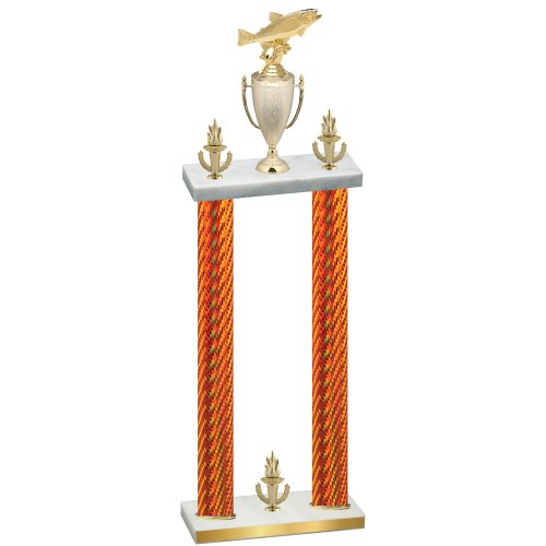 Double Orange Carbon Fiber Victory Fishing Trophy