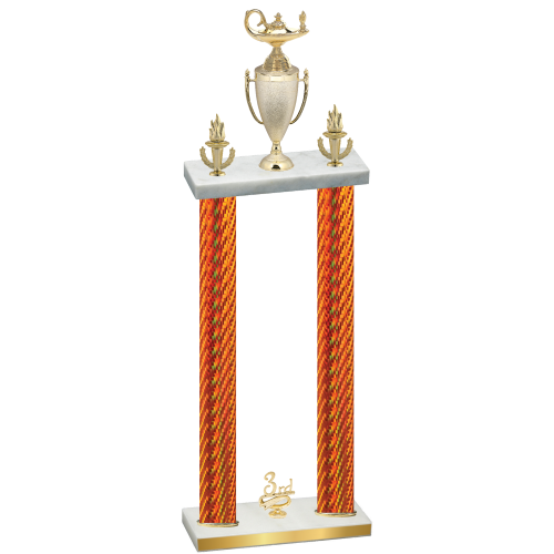 Double Orange Carbon Fiber Third Place Academics Trophy