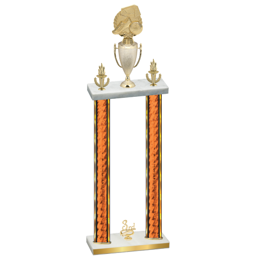 Double Orange Glacier Third Place Soccer Trophy