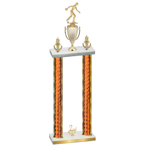Double Orange Glacier Second Place Bowling Trophy