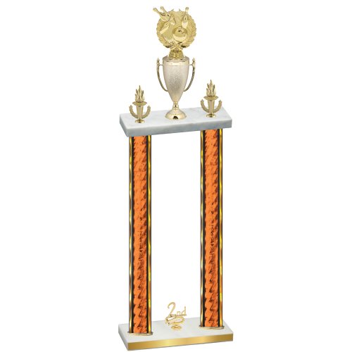 Double Orange Glacier Second Place Bowling Trophy