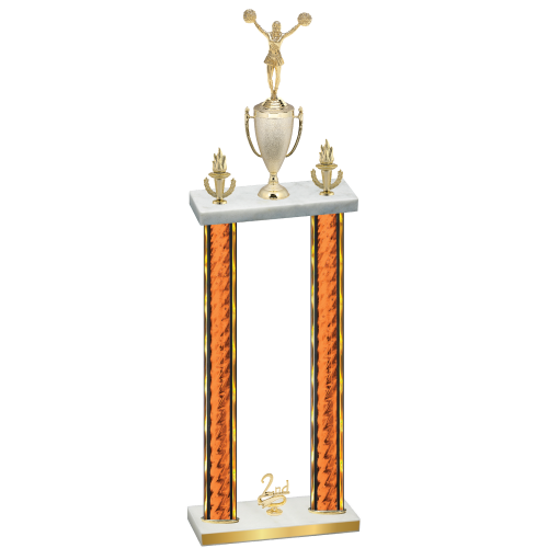 Double Orange Glacier Second Place Cheerleading Trophy