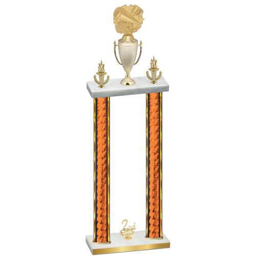 Double Orange Glacier Second Place Cheerleading Trophy