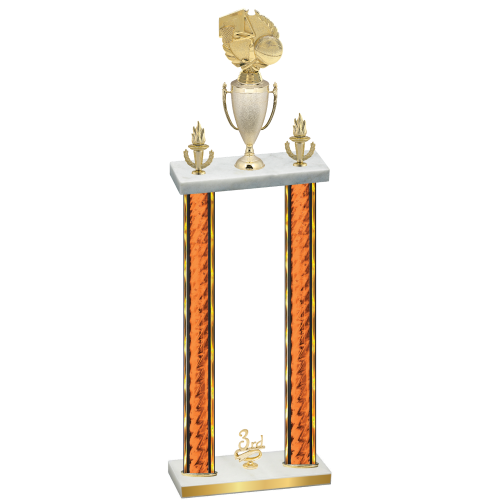 Double Orange Glacier Third Place Basketball Trophy