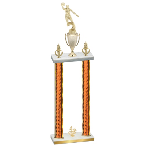 Double Orange Glacier Fourth Place Basketball Trophy