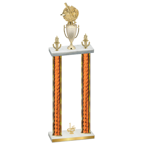 Double Orange Glacier First Place Baseball Trophy