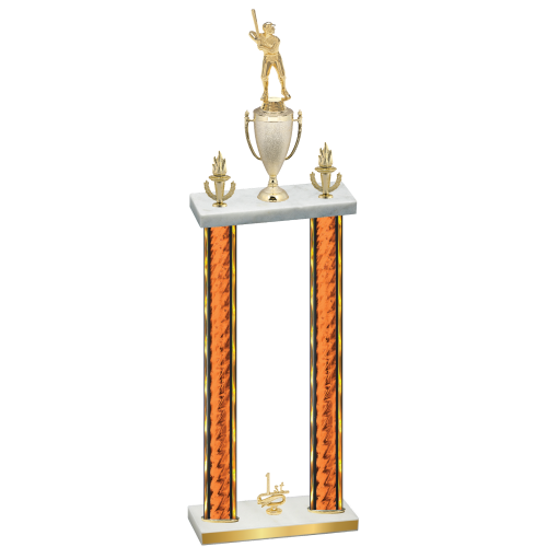 Double Orange Glacier First Place Baseball Trophy