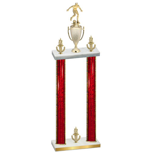 Double Red Glacier Victory Soccer Trophy