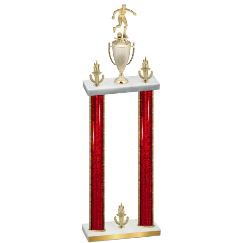 Double Red Glacier Victory Soccer Trophy