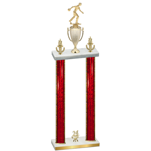 Double Red Glacier Year Bowling Trophy