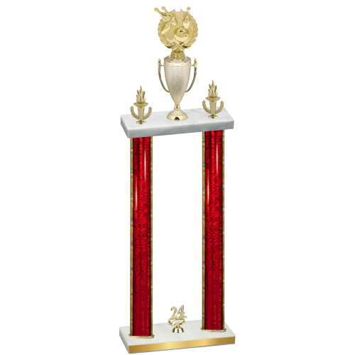 Double Red Glacier Year Bowling Trophy