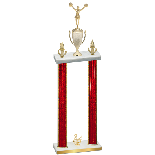 Double Red Glacier Third Place Cheerleading Trophy