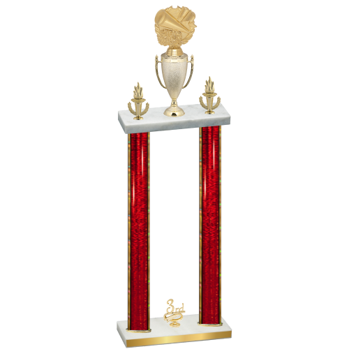 Double Red Glacier Third Place Cheerleading Trophy
