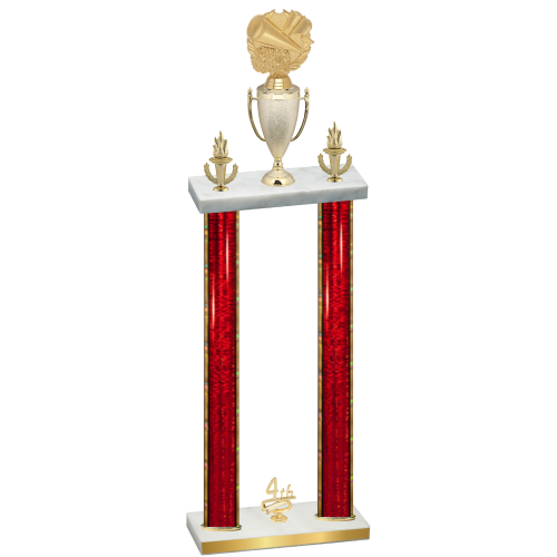 Double Red Glacier Fourth Place Cheerleading Trophy