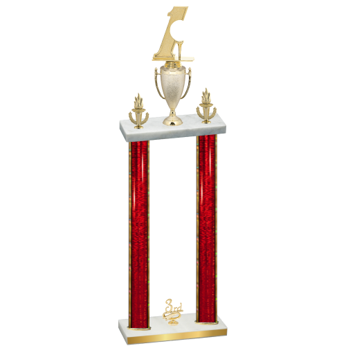 Double Red Glacier Third Place Golf Trophy
