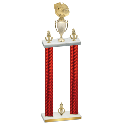 Double Red Carbon Fiber Victory Basketball Trophy