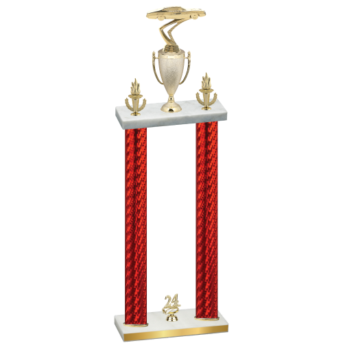 Double Red Carbon Fiber Year Cars Trophy