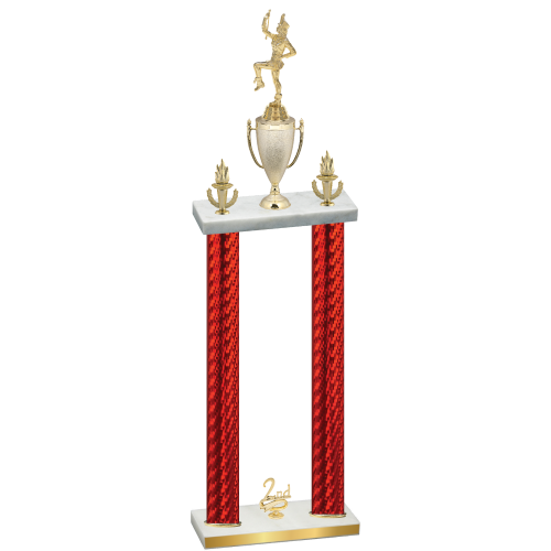 Double Red Carbon Fiber Second Place Majorette Trophy