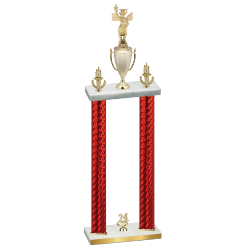 Double Red Carbon Fiber Year Academics Trophy