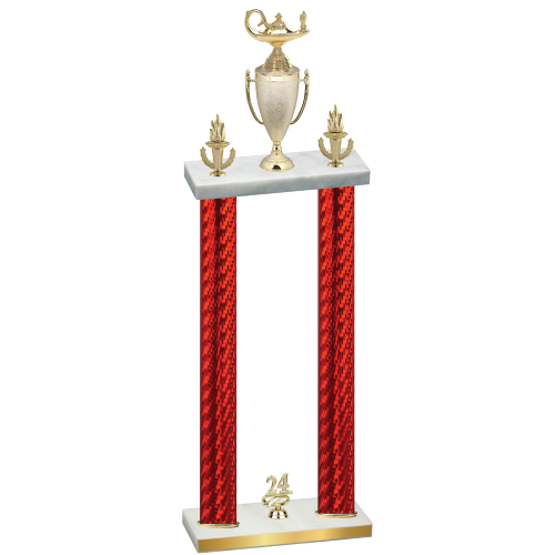 Double Red Carbon Fiber Year Academics Trophy