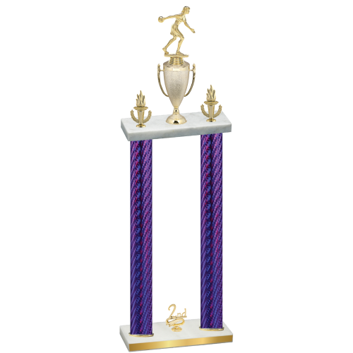 Double Purple Carbon Fiber Second Place Bowling Trophy