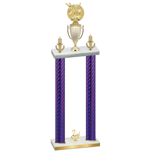 Double Purple Carbon Fiber Second Place Bowling Trophy