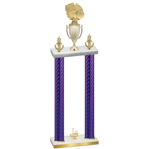 Double Purple Carbon Fiber First Place Basketball Trophy