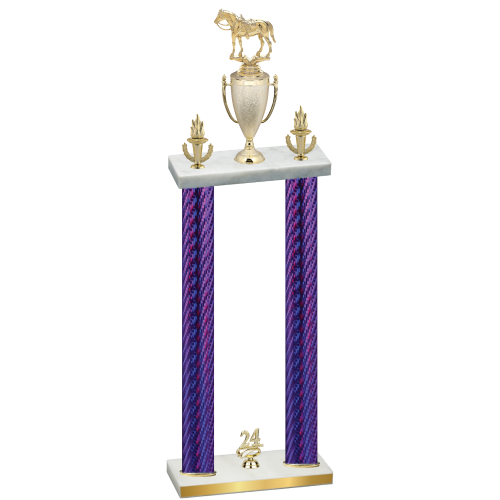 Double Purple Carbon Fiber Year Horses Trophy