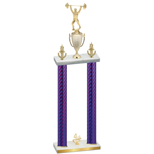 Double Purple Carbon Fiber Fourth Place Weights Trophy