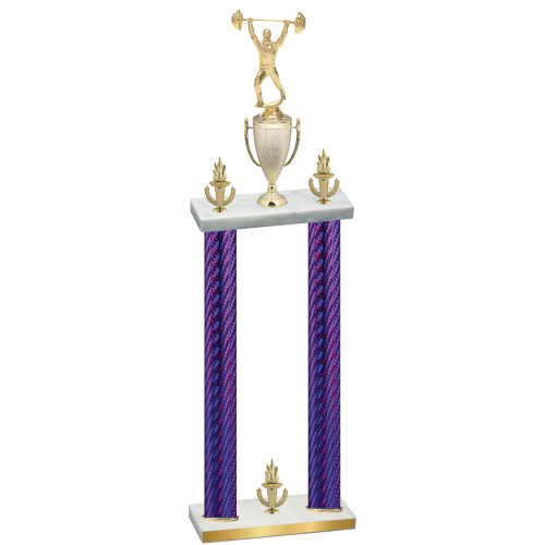 Double Purple Carbon Fiber Victory Weights Trophy