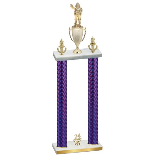 Double Purple Carbon Fiber Year Holiday Trophy