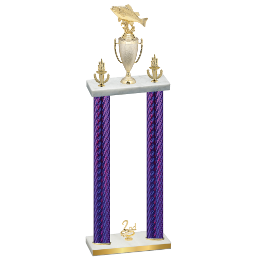Double Purple Carbon Fiber Second Place Fishing Trophy