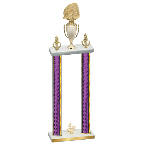 Double Purple Glacier Fourth Place Soccer Trophy