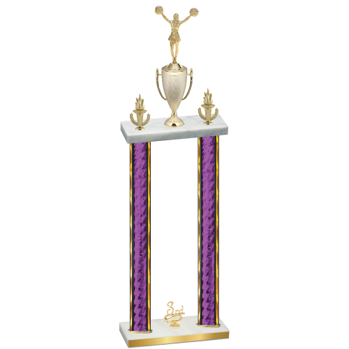 Double Purple Glacier Third Place Cheerleading Trophy