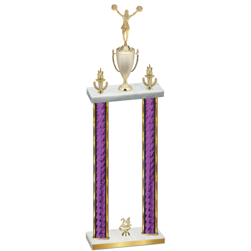 Double Purple Glacier Year Cheerleading Trophy