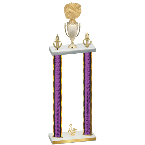 Double Purple Glacier Third Place Cheerleading Trophy