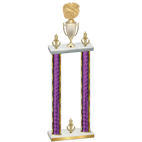 Double Purple Glacier Victory Cheerleading Trophy