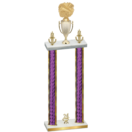 Double Purple Glacier Year Cheerleading Trophy