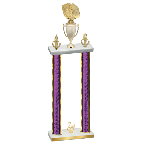 Double Purple Glacier Second Place Basketball Trophy