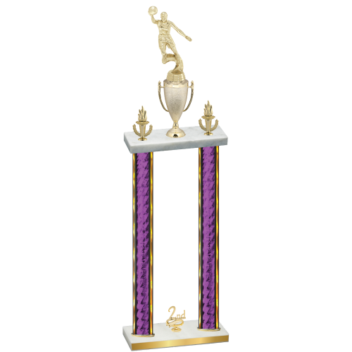 Double Purple Glacier Second Place Basketball Trophy