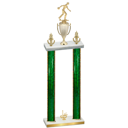 Double Green Glacier First Place Bowling Trophy