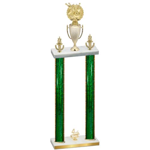 Double Green Glacier Fourth Place Bowling Trophy