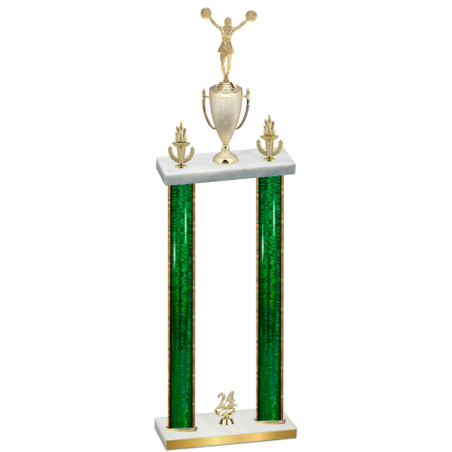 Double Green Glacier Year Cheerleading Trophy