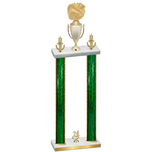 Double Green Glacier Year Cheerleading Trophy