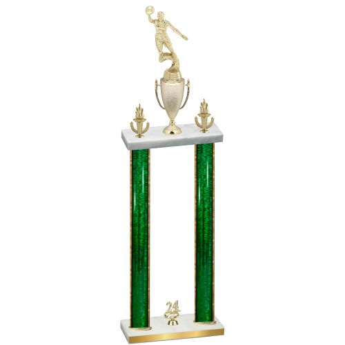 Double Green Glacier Year Basketball Trophy