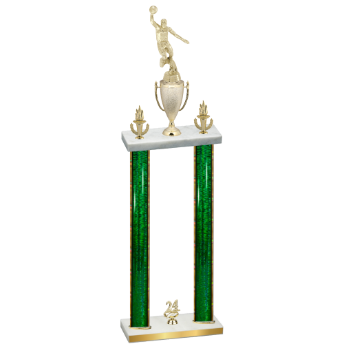 Double Green Glacier Year Basketball Trophy