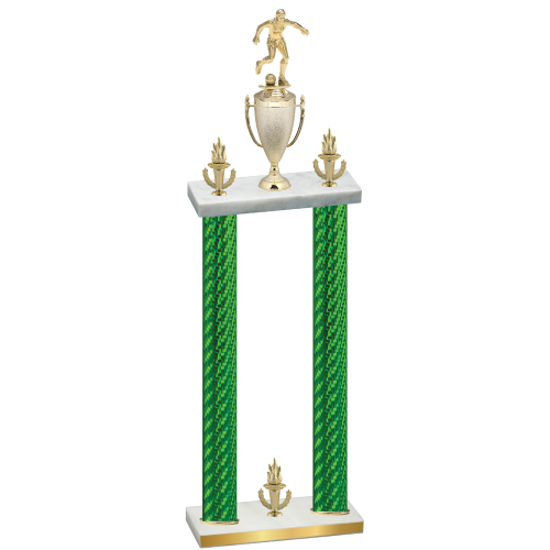 Double Green Carbon Fiber Victory Soccer Trophy