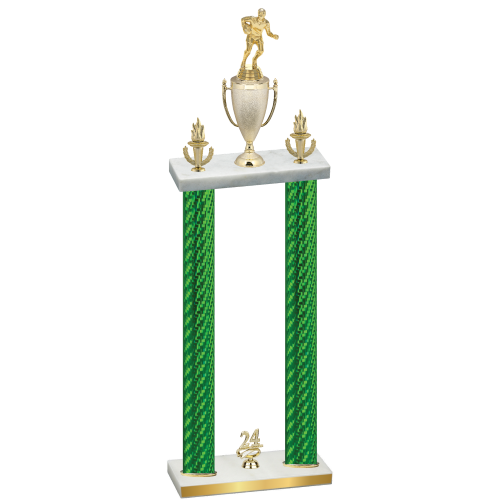 Double Green Carbon Fiber Year Rugby Trophy