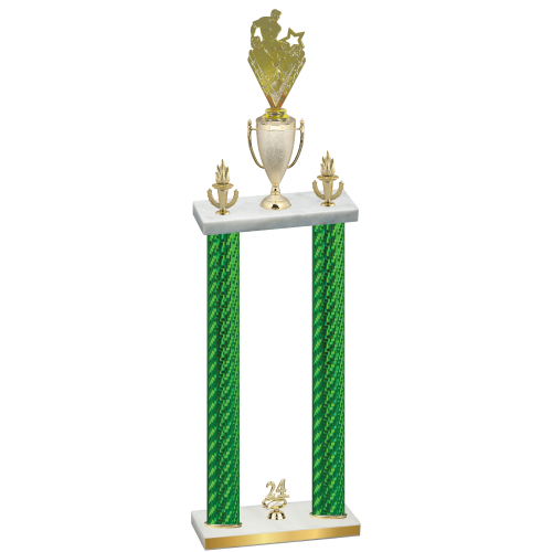 Double Green Carbon Fiber Year Rugby Trophy
